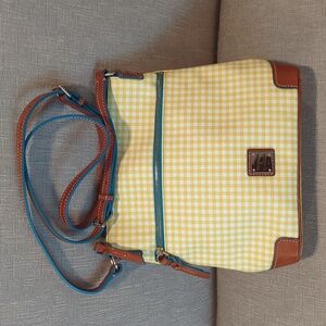 Dooney & Bourke Checkered Yellow & White Crossbody Bag